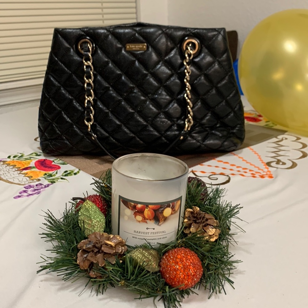Original Kate Spade New York Gold Coast May Elizabeth Black Quilted Shoulder Bag